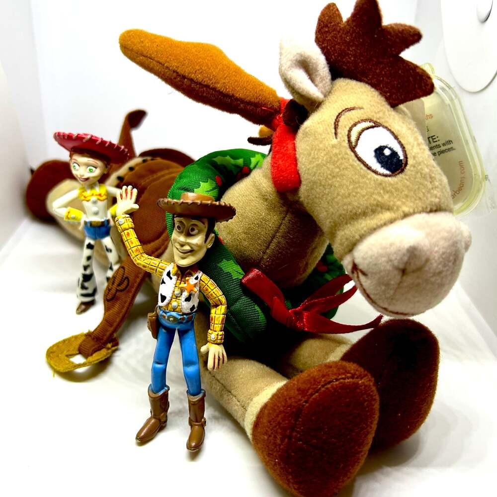 Disney Toy Story 2 Lot of 3 Plush Bullseye Cake Topper Woody & Jessie